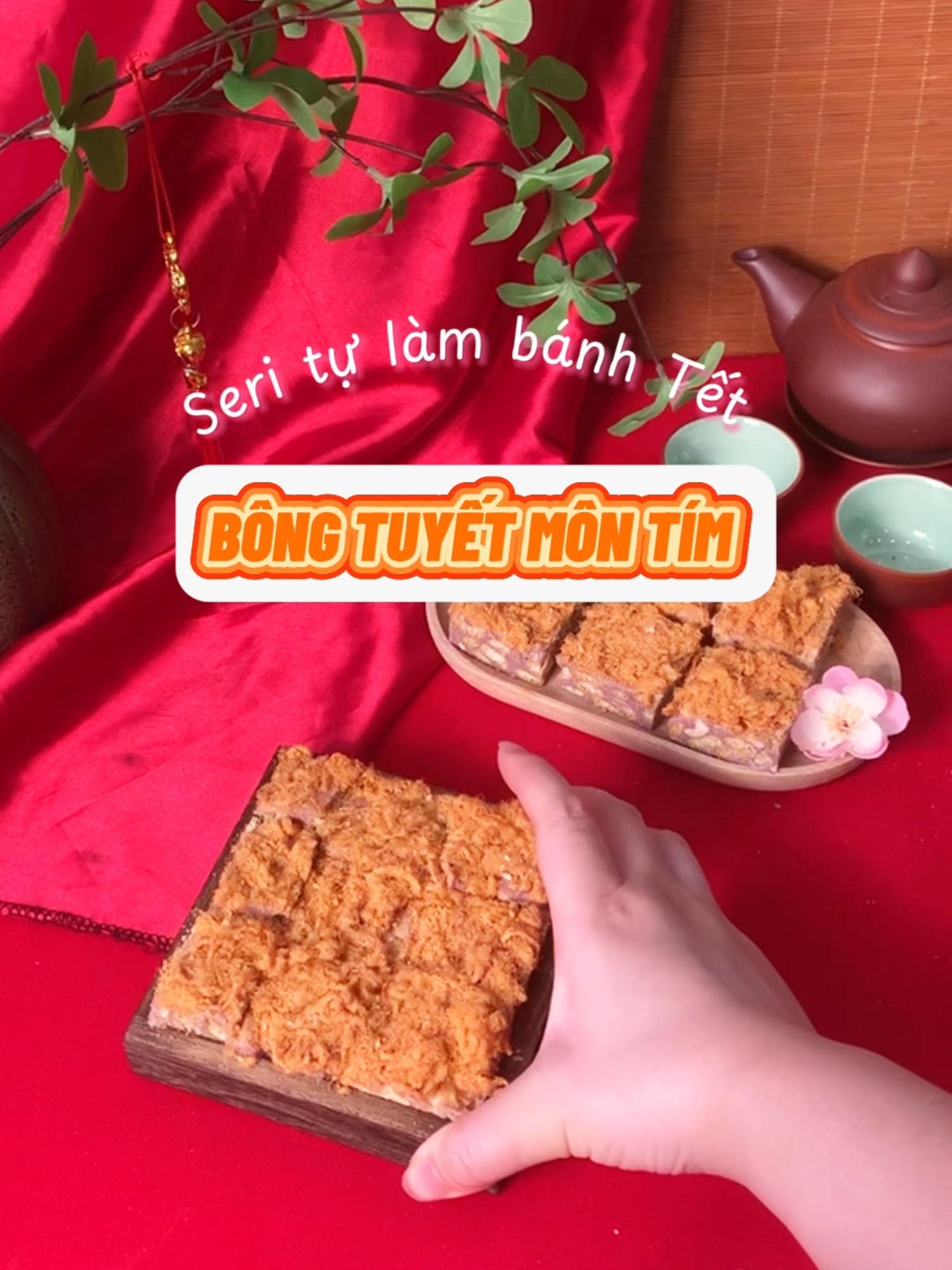 Khai trương seri làm bánh kẹo Tết 2025 🎊  Day 1: Bông tuyết khoai môn tím #abbydolambanh #ancungtiktok#setnguyenlieu #banhkeotet #newyear #bongtuyetmontim #nougat