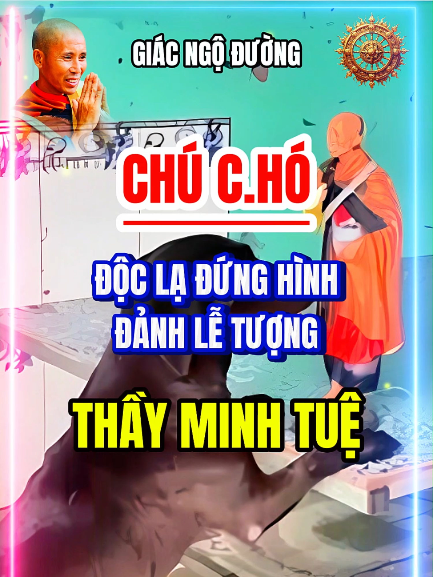 Chú c.hó lạy tượng thầy Minh Tuệ #giacngoduong #hanhdauda #suminhtue #thayminhtue