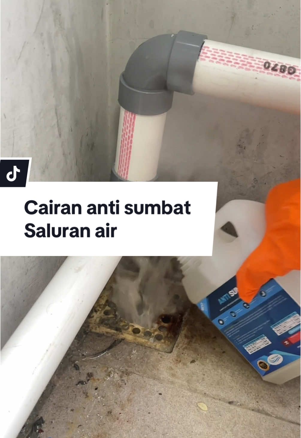 Alhamdulillah pake ini jadi gaperlu bongkar pipa air #cairanantisumbat #antisumbat #antisumbatwastafel #antisumbatsaluranair 