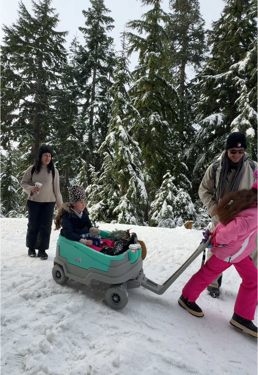 Snacks in the snow ❄️ All-terrain tires & a stocked cooler is all you need 👍 #burleighwagon #vancouverfoodie #grousemountain 