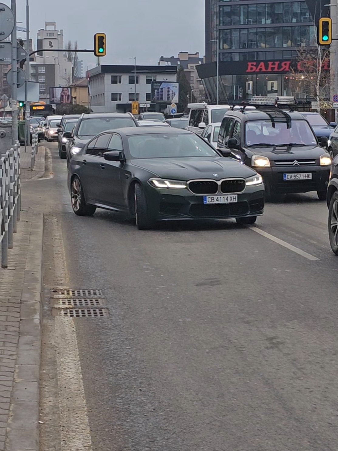 Finally saw That beautiful BMW M5 CS Green Matte💥🤩💥