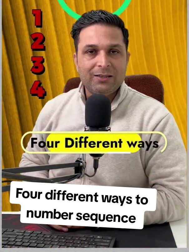 Four different ways to insert number sequence in Excel #msexcel #toturial #viral #foryou #fyp #fyp #fyp #fyp #fyp 