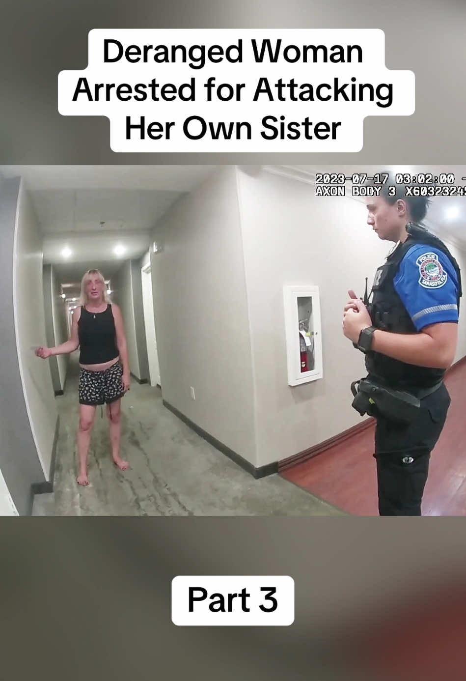 Deranged Woman Arrested for Attacking Her Own Sister#cop #cops #police 