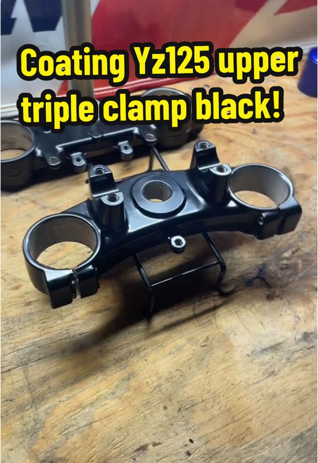 Lets powdercoat the upper triple clamp for the Yz125 build! 🔥🙏 Wait till I start coating parts in illusion royal… 👀 #darzrt #powdercoat #powdercoating #yz125 #yz125💙 #yamaha #mototok #foryou #fyp 