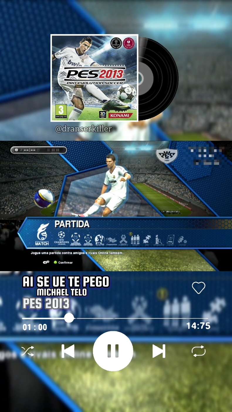 Ai se eu te pego(Michael Teló) - PES 2013 #aiseeutepego #michaeltelo #pes2013 #videogamemusic #soundtrack #gamemusic #ost #gamingmusic 