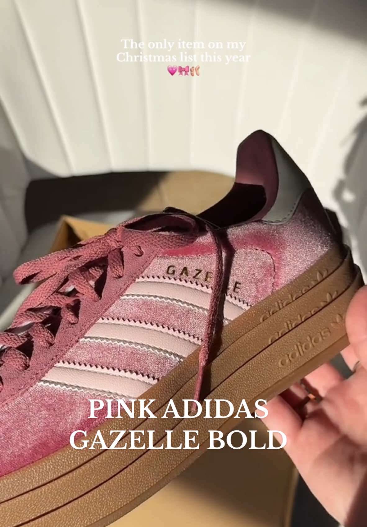 The little girl inside of me is screaming!!! 🩰🎀 #adidas #adidasgazelle #adidasgazellebold #pinkadidas #pinkadidasgazelle #christmaslist #christmaswishlist @adidas 