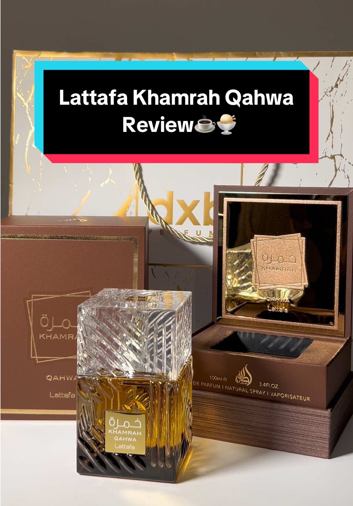 Lataffa Khamrah Qahwa, a beautiful fragrance if you want to smell delicious and mysterious🤝🏽. Have you tried this and do you prefer it to the original?🤔 Thanks again to @DXB PERFUME UK . Be sure to check them out for your arabian fragrance needs‼️ #fragrancetiktok #fragrances #fragrancetok #perfumehaul #scentoftheday #fragrancereview  #perfumecollection #luxuryperfume #perfume #yousscents #signaturescent #cologne #perfumetips #perfumetiktok #fyp #foryou #viral #popular #khamrahlattafa #dxb #dxb_official #arabian 