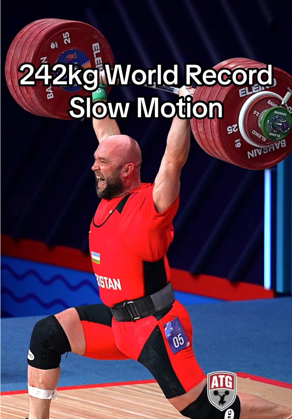 242kg World Record Slow Motion - Ruslans Nurudinov (109kg Uzbekistan 🇺🇿) #weightlifting #slowmo #worldrecord 