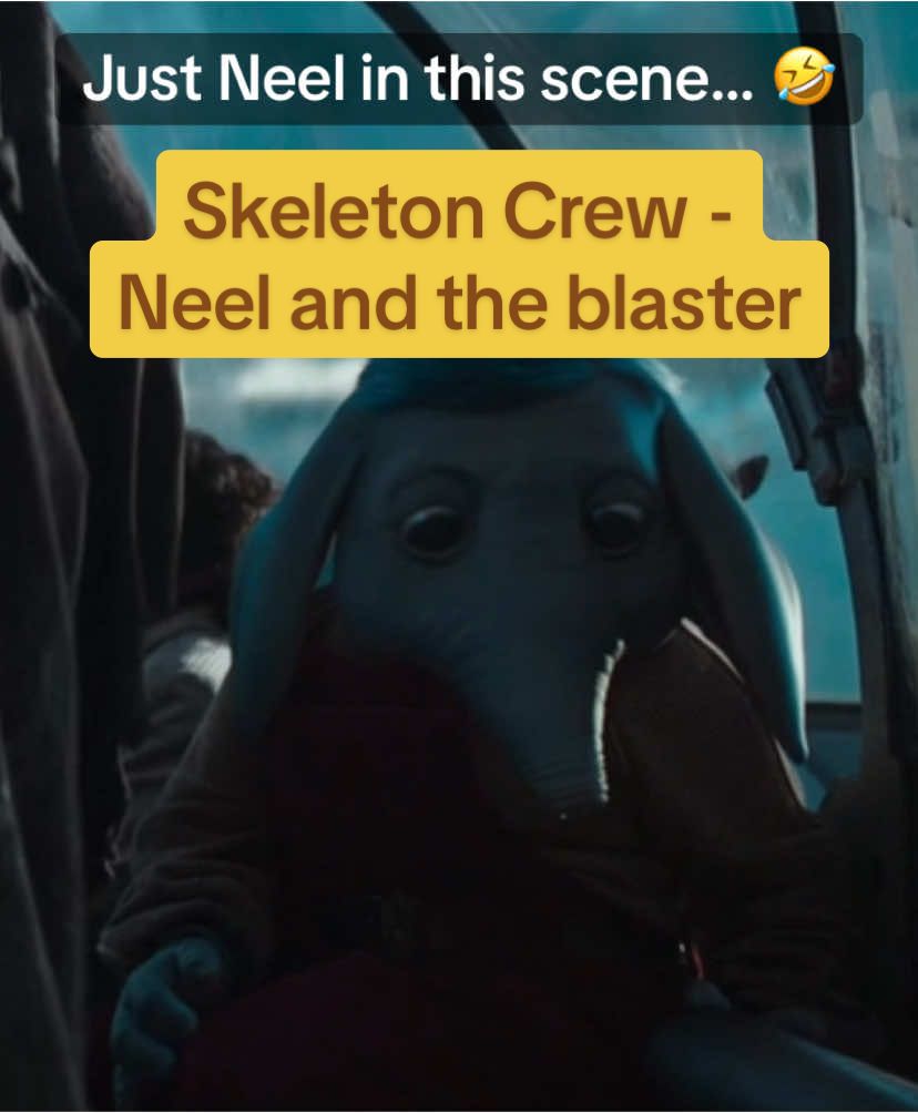 Just his whole interaction qoth the blaster… 🤣 #starwars #starwarstiktok #skeletoncrew #starwarsskeletoncrew #neel 