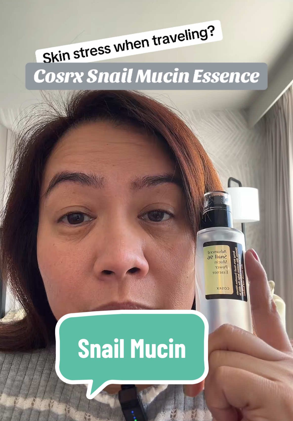 My go-to for stressed skin? Snail mucin essence! 🐌✨ Traveling takes a toll on my skin, but this hydrating, soothing powerhouse keeps me glowing and balanced. A must-have in my skincare routine! 🌿 #SnailMucin #HydratedSkin #TravelSkincare #SkincareEssentials #GlowingSkin #KBeauty #SkinBarrier #SoothingSkincare #JetLagSkin #SkinHydration #KBeautyLover  #KoreanSkincare #kbeauty #viralproducts #tiktokmademebuyit #SkincareRoutine #eyepatch #HydratedSkin #DewySkin #facecare #SkincareEssentials #GlowingSkin #kbeautyroutine #skincarelover #hydrationstation #skincare #workfromhometips #workfromhome #koreanbeautyproducts  #vegasunboxed 