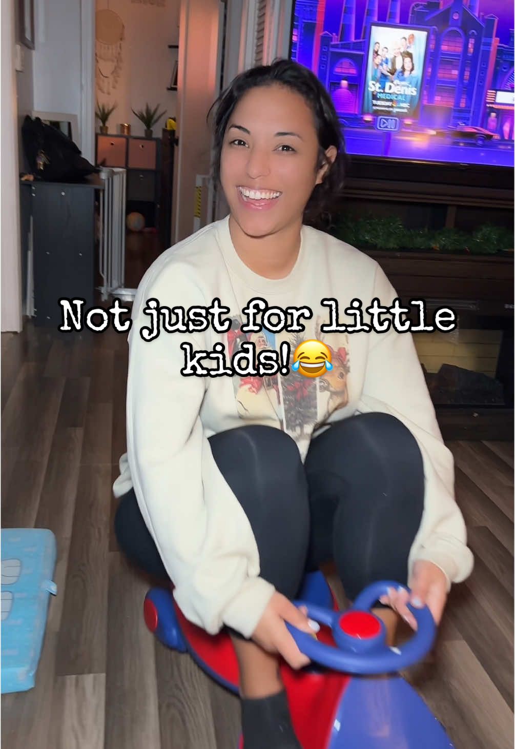 This is such a great Christmas present! I bought this wiggle car for my grandson, but I think my adult daughter loves it more! Haha! #wigglecar #wigglecarforkids #christmasgiftideas #funtoys #funtoysforkids #haha 