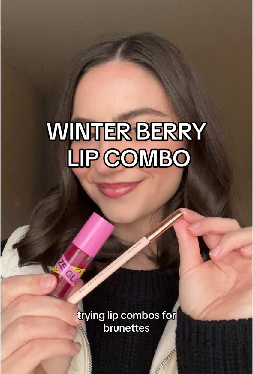 winter berry lip combo unlocked 😍 this might be my new go to! @LYS Beauty speak love lip pencil in rise above @INNBEAUTY PROJECT glaze lip oil in berry jam #berrymakeup #lipcombo 