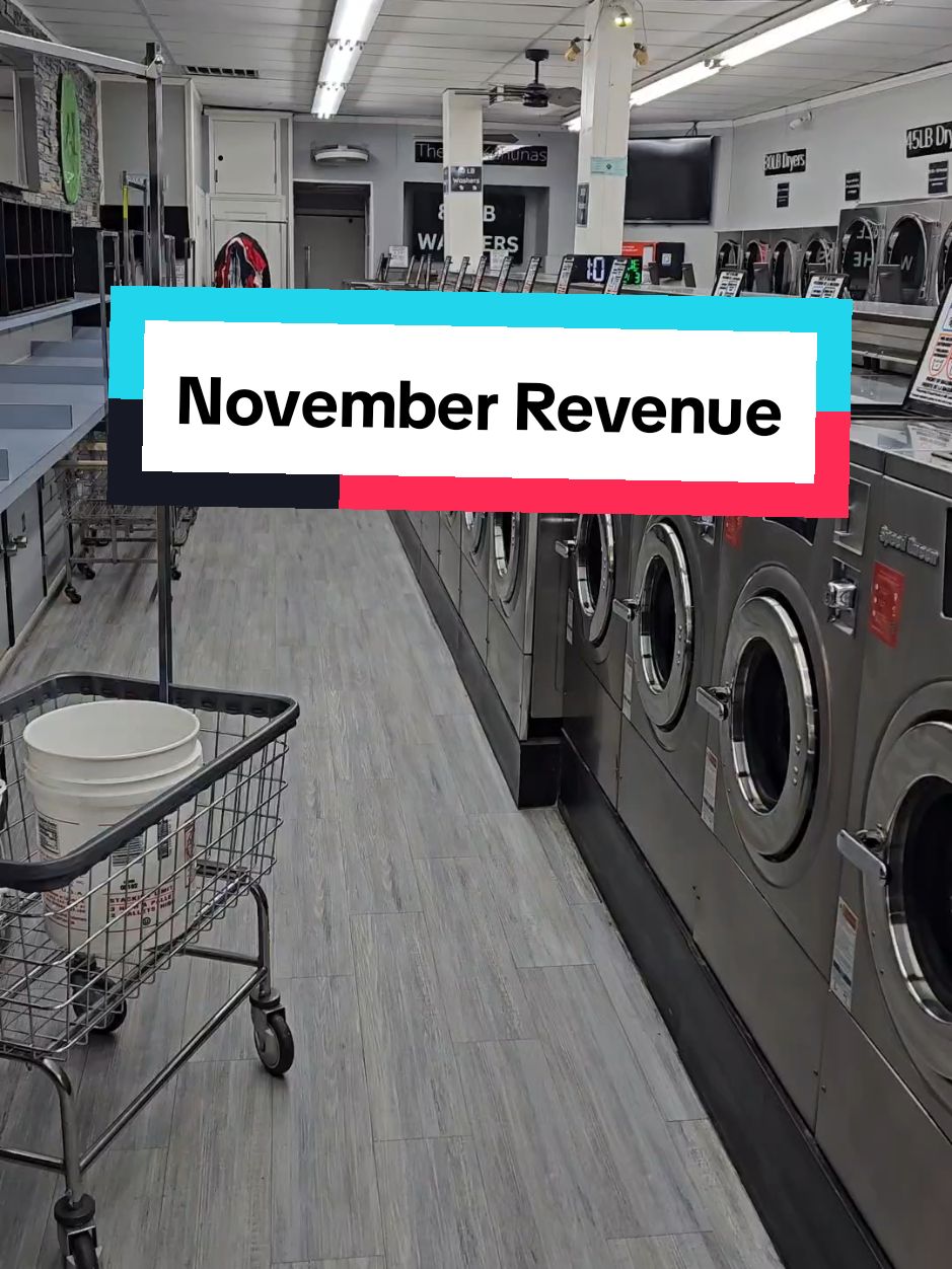 November Total Revenue At My Laundromat #business #money #laundromat #speedqueen #speedqueenlaundry #speedqueenpartner 