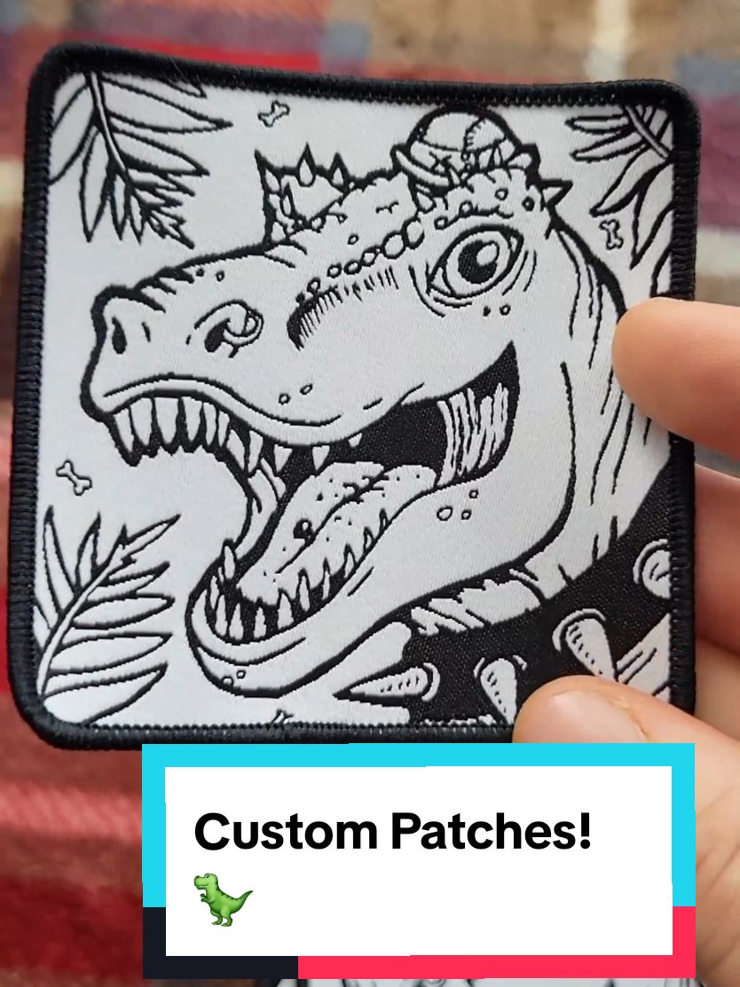 Omg how exciting!! These patches from @GS-JJ.com turned out SO cool! It captured so much detail!!  Click the link in my bio to customize your own patches with GSJJ: https://bit.ly/3D5kH9X 😍🥰 Great for fun or any art business or sports team!  #gsjj #patches #embroidery #custompatches #dinosaur 