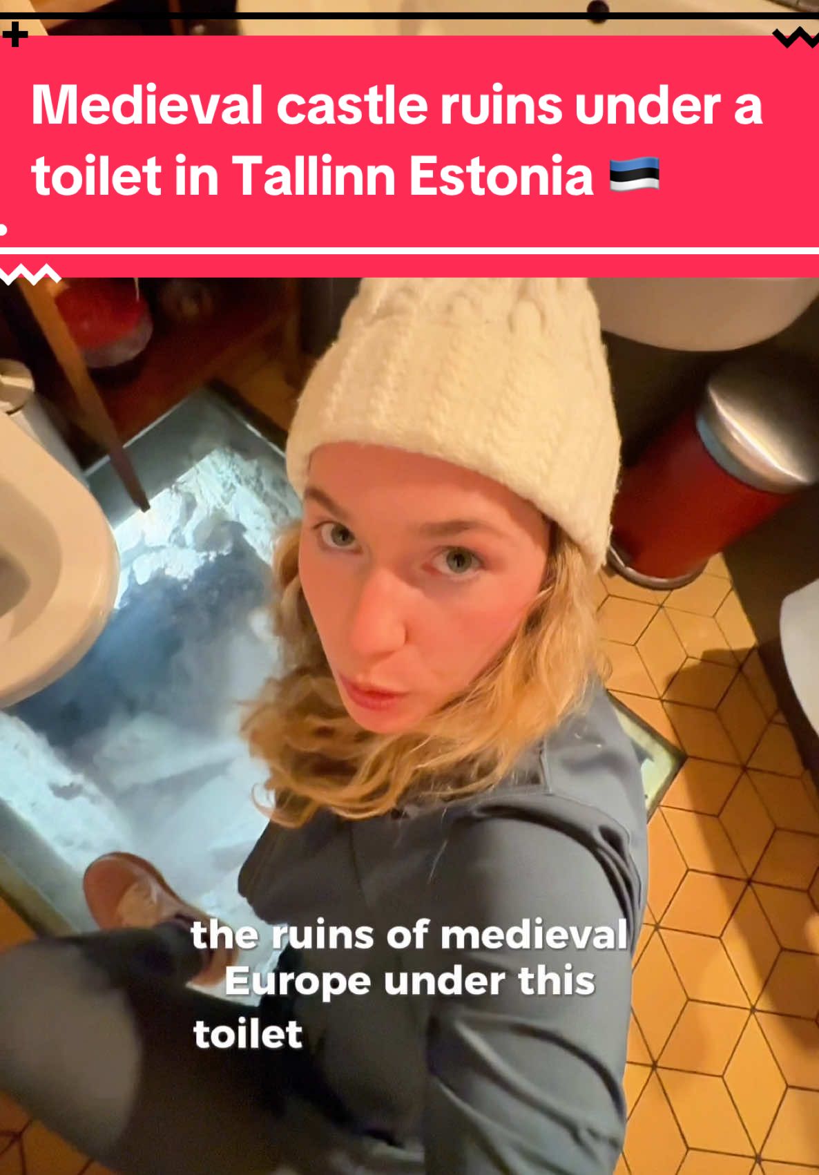 AMAZED by Rataskaevu 16 restaurant in Old Tallinn Estonia, both for the food and this crazy bathroom ??? #estonia #travel #traveltiktok #minivlog #Vlog #ruins #castle #tallinn #travelestonia #visitestonia #uniquebathroom #toilets #historytok #history 