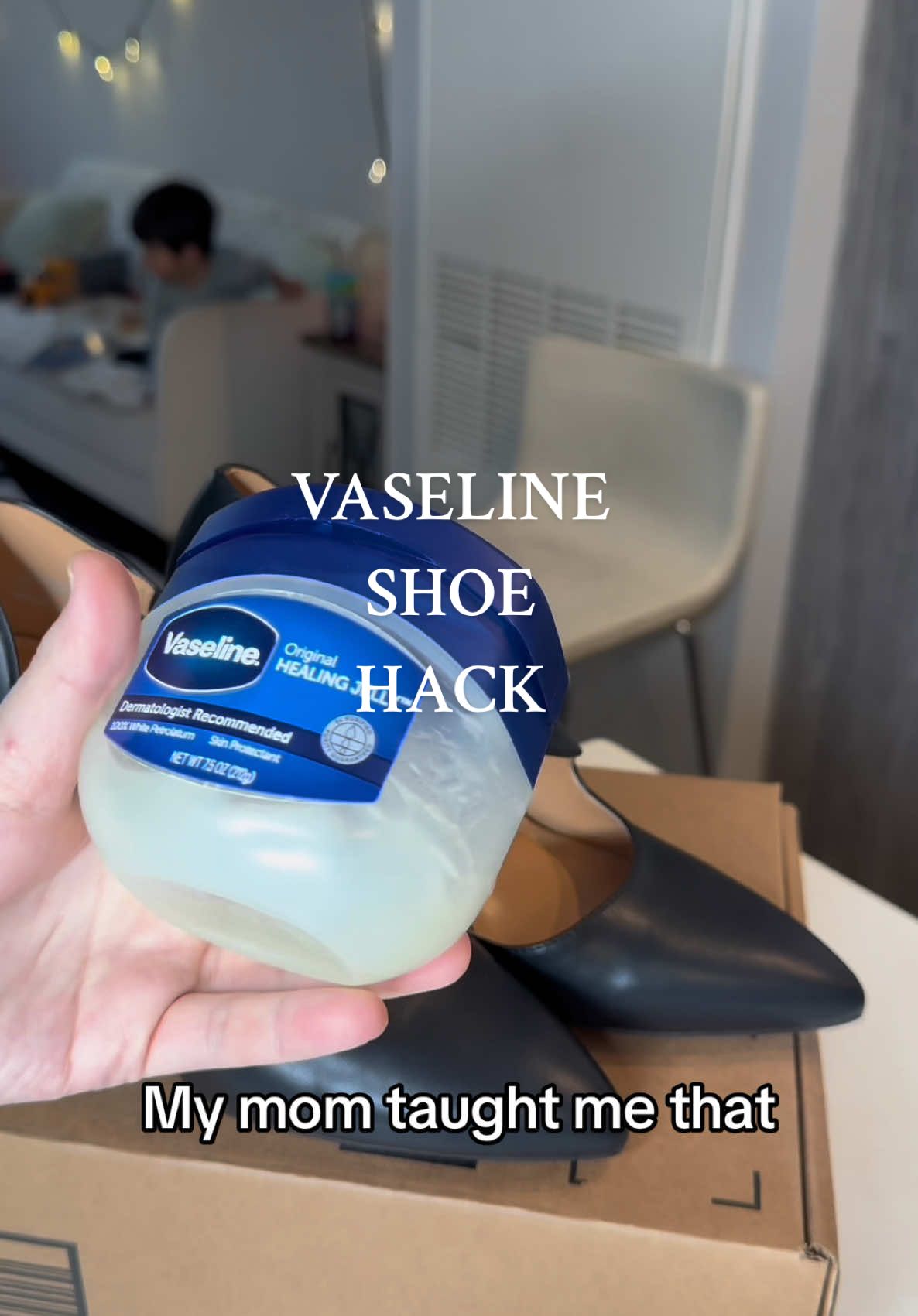 The shoes will look as good as new #winter #shoes #LifeHack #usa #momhack #vaseline #fyy #viral #momhacks A viral video in waiting for winter Vaseline makes shoes softer and shinier. Take some Vaseline and wait for it to be completely absorbed