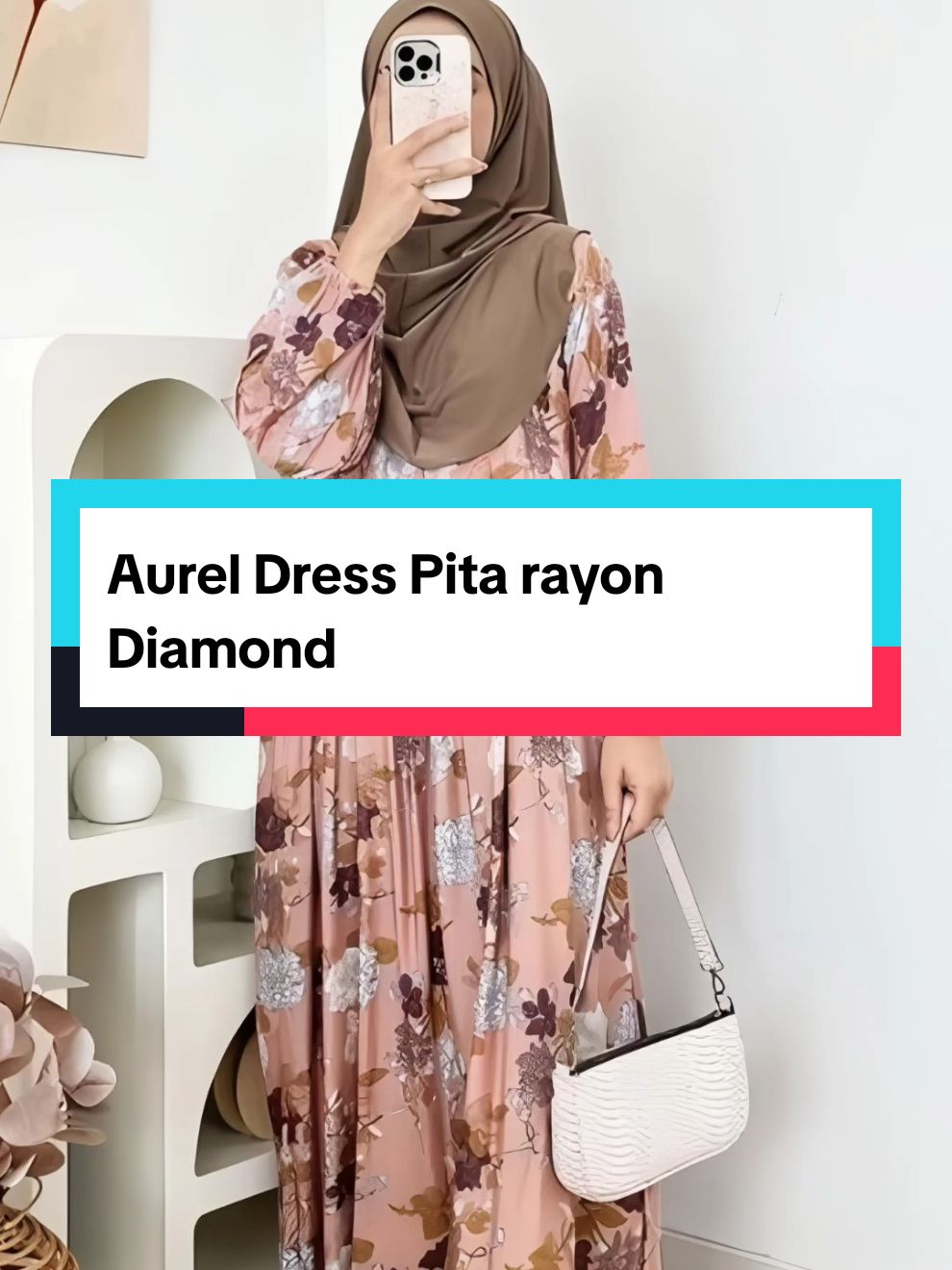 Aurel Dress Pita Model Lengan Balon Bahan Rayon Diamond Busana Muslim Wanita Motif#fyp #dress #fashion #viral #xyzabc 