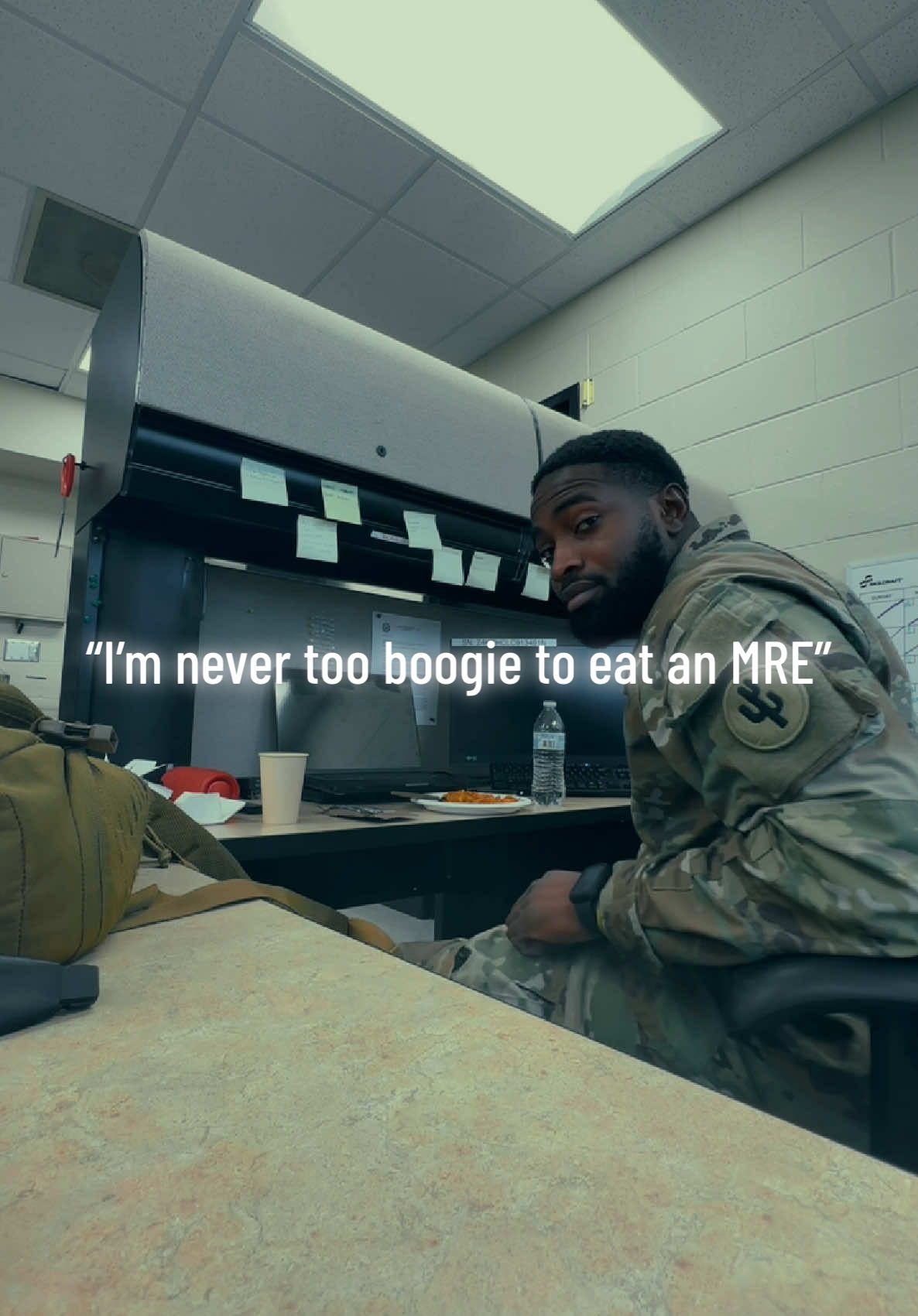 “I’m never too boogie to eat an MRE”  #armylife #armymre #mre 