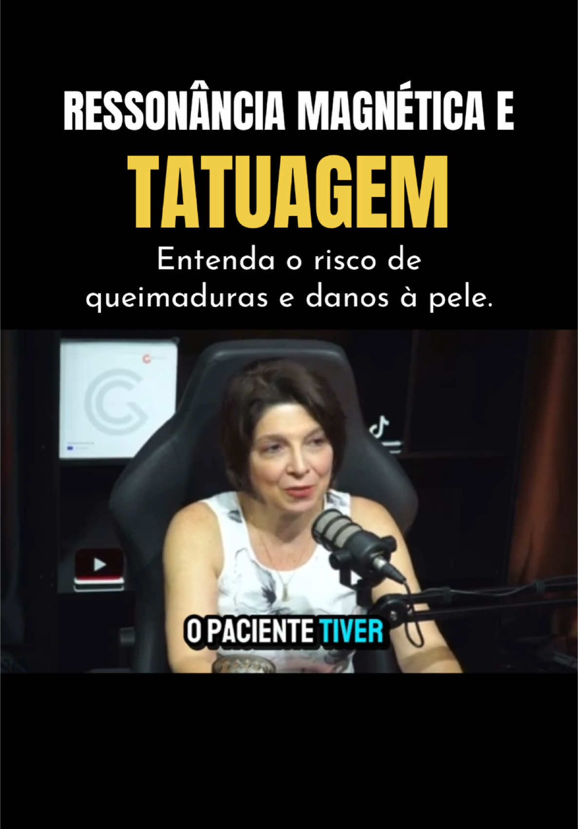 Você sabia que sua tatuagem pode causar queimaduras durante uma ressonância magnética? Descubra o perigo oculto nos pigmentos e como se proteger antes de fazer o exame! #tatuagem #ressonanciamagnetica #exames #protejasuapele #queimadura #tattoo #tatuagembrasil #tatuagemfemenina #tatuagemmasculina #paravoce 