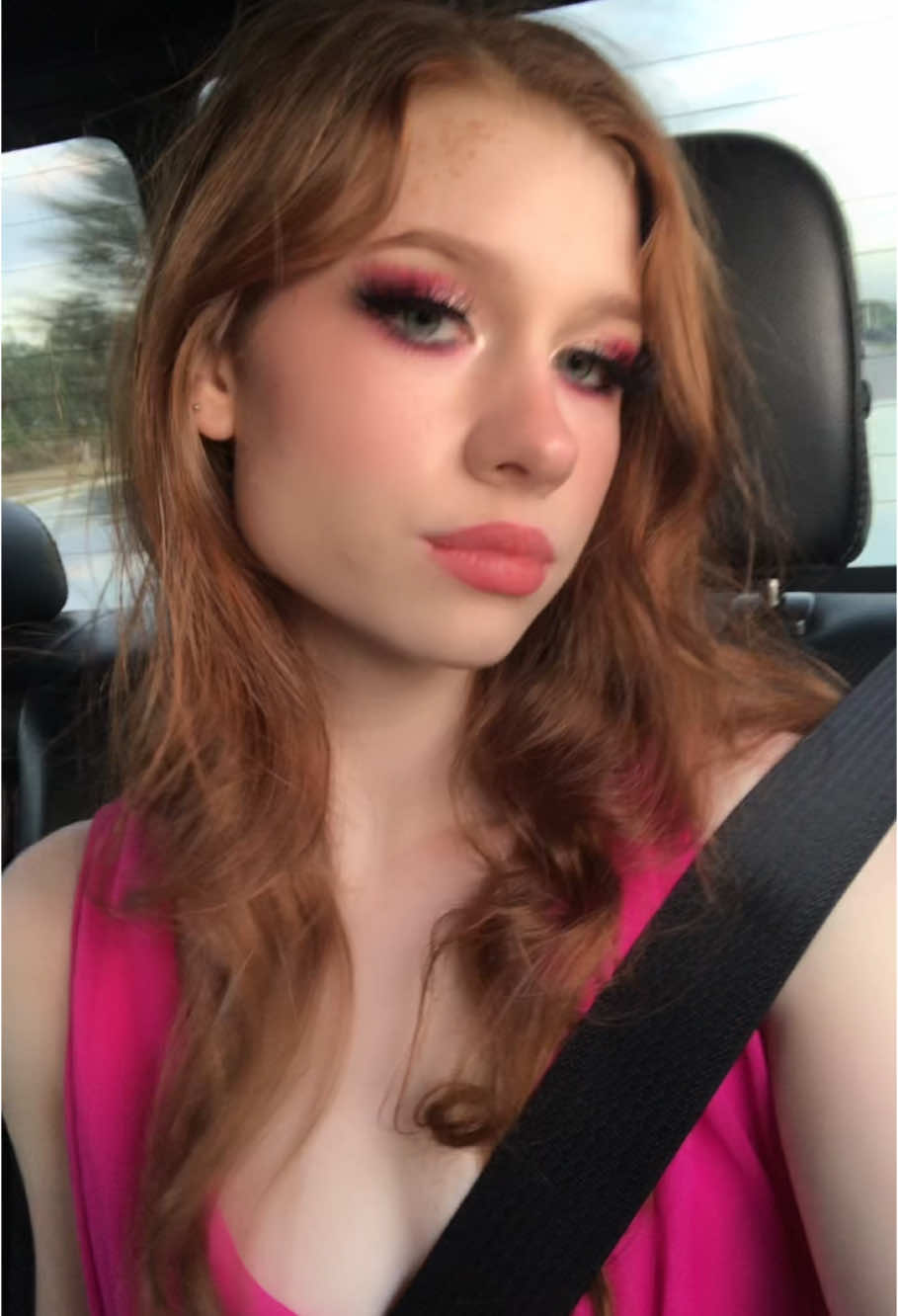 Love this eye look 😌 #makeup#muah#fypシ#florida#pink#redhead 