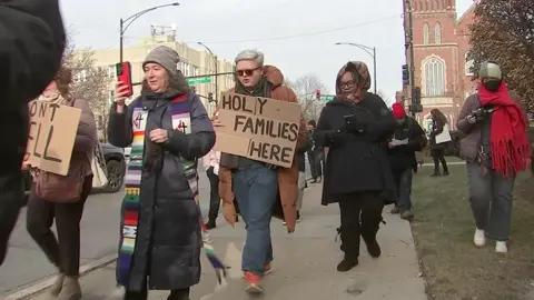 Leaders in Logan Square took to streets to protest on Saturday, accusing the CHA of allowing usable properties to fall into disrepair instead of renovating them and renting them to families languishing on wait lists. #news #chicagonews #chicago