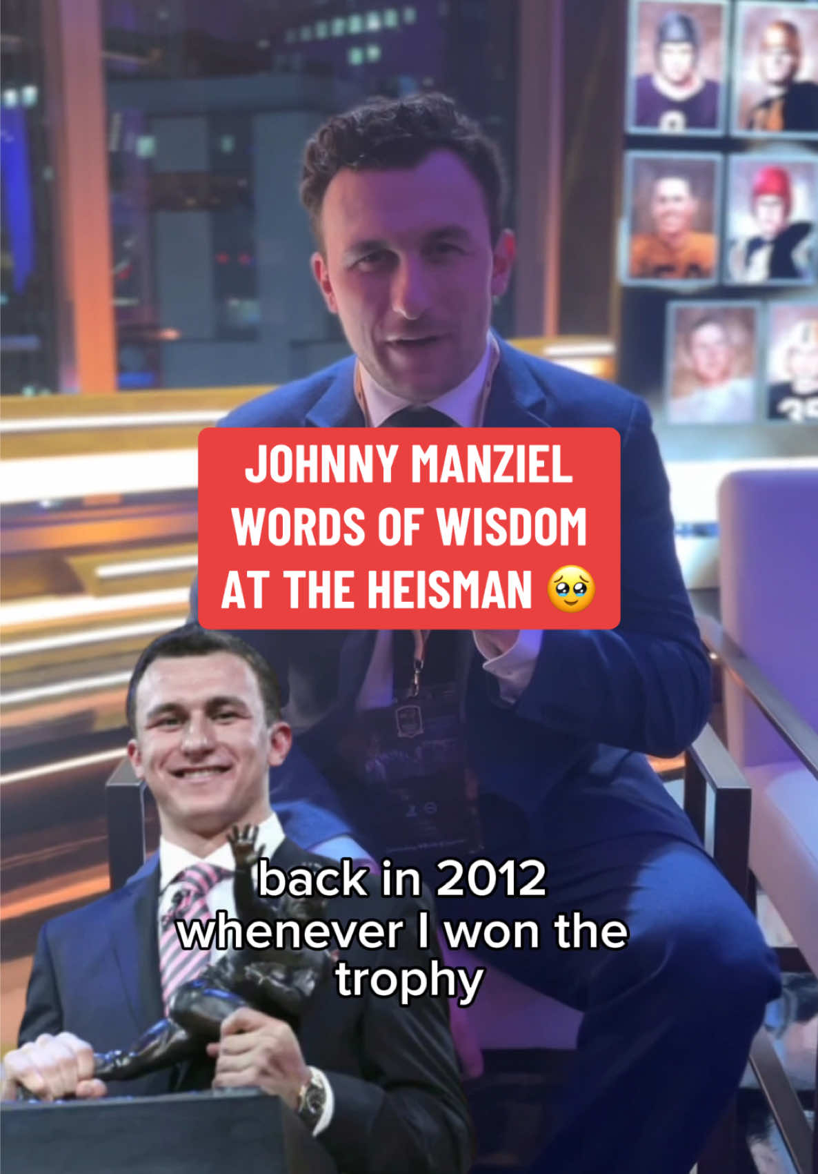 Former Heisman winner #JohnnyManziel gives the nominees some advice 🫶 @Johnny Manziel  #football #heisman #cfb 