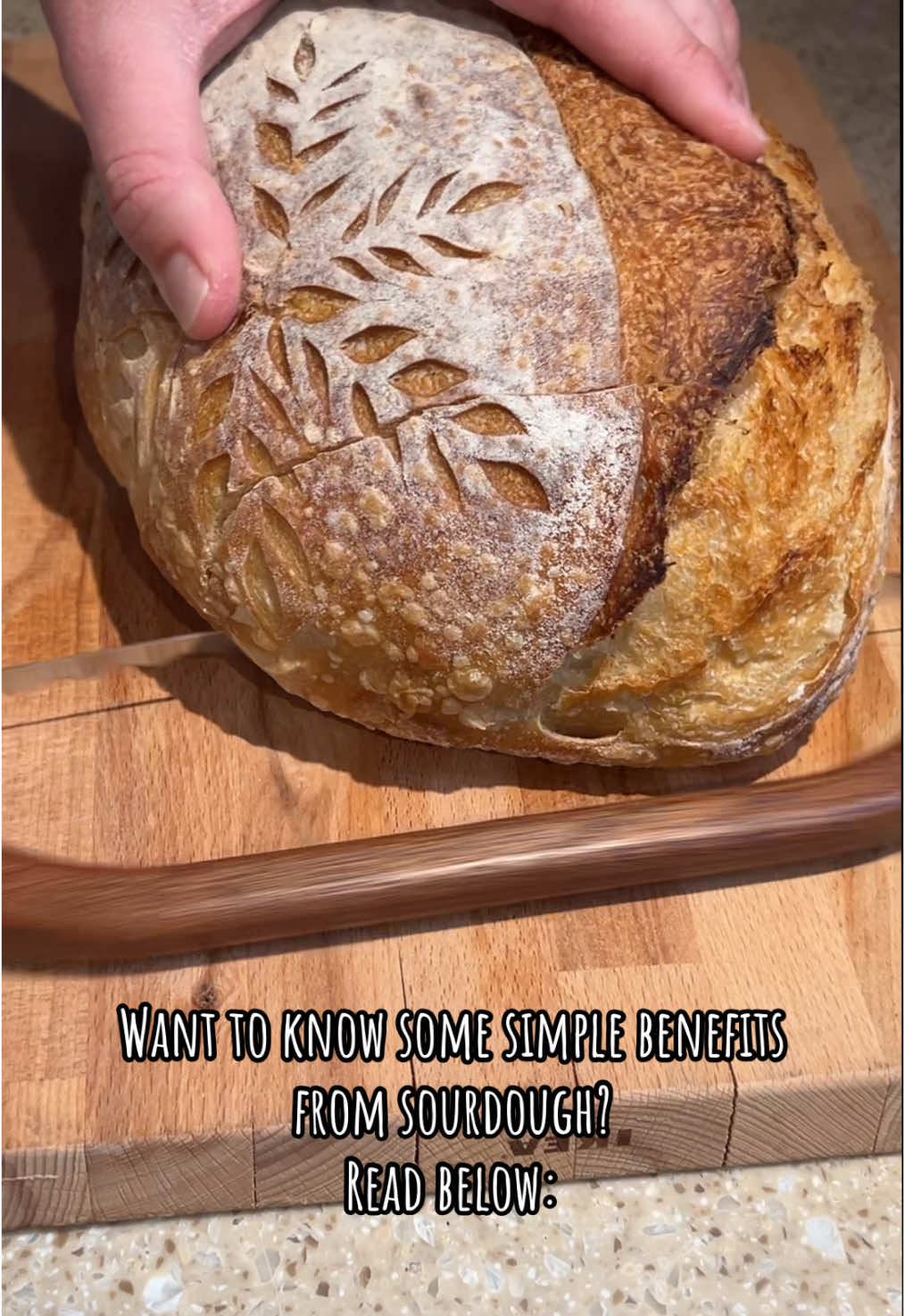 Simple facts about sourdough: 1. Easier to digest from fermentation breaking down gluten. 2. No preservatives from simple, whole ingredients. 3. Helps boost gut microbiome 4. Lower glycemic index to help decrease in blood sugar spikes.  #iowa #sourdough #guthealth #sourdoughbenefits #ingredientsmatter #homestead #selfsufficient 