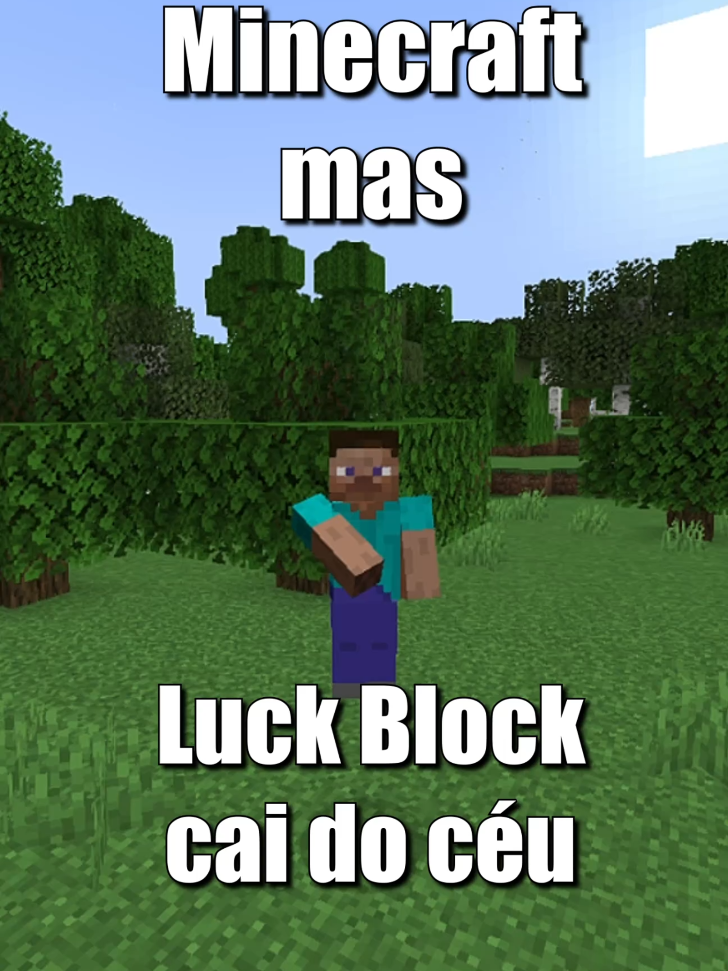 Minecraft mas Luck Block cai do céu #Minecraft #fyp