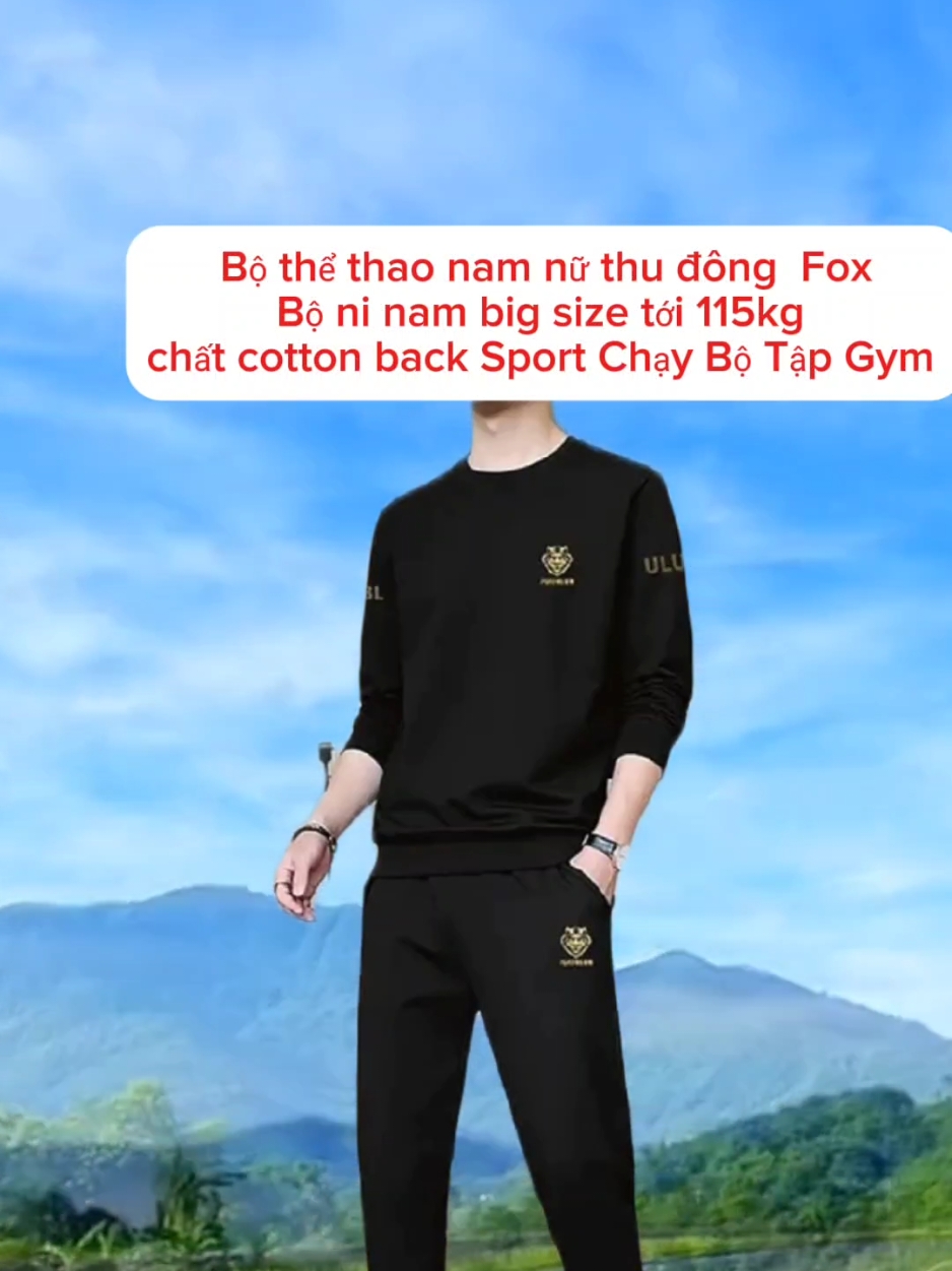 3ộ thể thao nam nữ thu đông dài tay Fox | Bộ ni nam big size tới 115kg I Quần áo nam nữ chất cotton back cao cấp Sport Chạy Bộ Tập Gym bộ thể thao nam#aophaonam #thoitrang #thoitrangnam #bothudong #bothudongnam #boni 