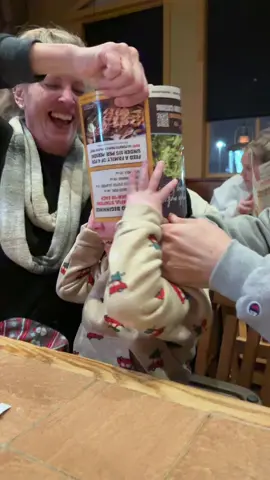 when a food menu gets stuck on your toddler’s head at dinner… 🥴🤣 #toddlerhumor #familyhumor #funnyvideo #funnytiktok 