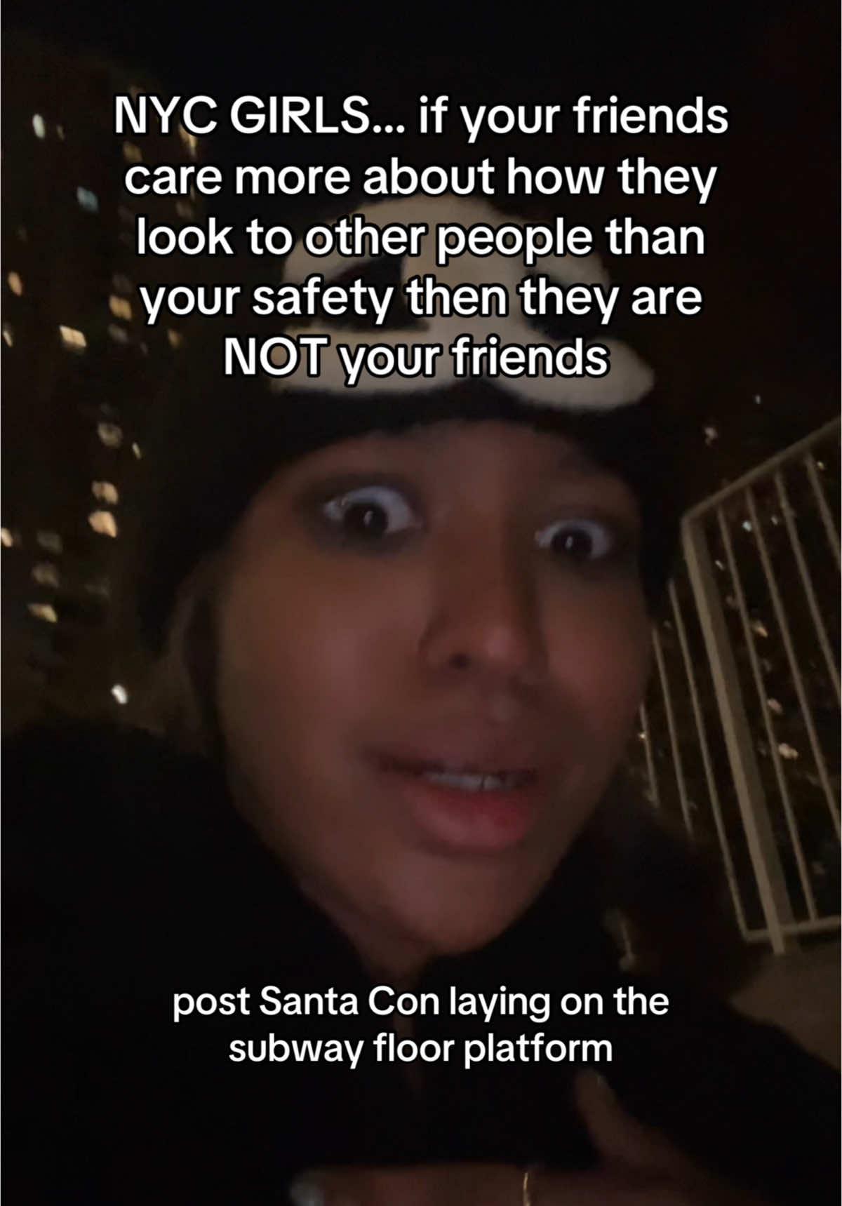 This is exactly why I don’t believe in having “going out friends” if your friends dont care about you they are not your friends.. #santaconnyc #newyorker #nycsubway 