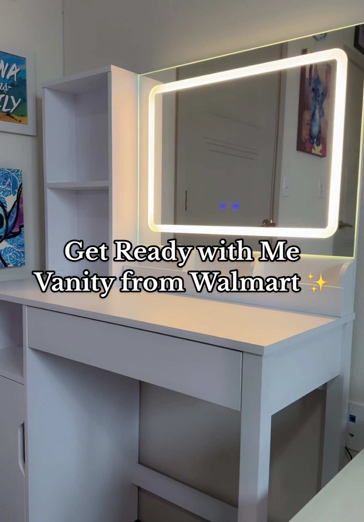 Surprised our daughter with this Walmart Get Ready with Me Vanity it was only $108 🪞✨ #walmartvanity #walmartfinds #stitchvanity 