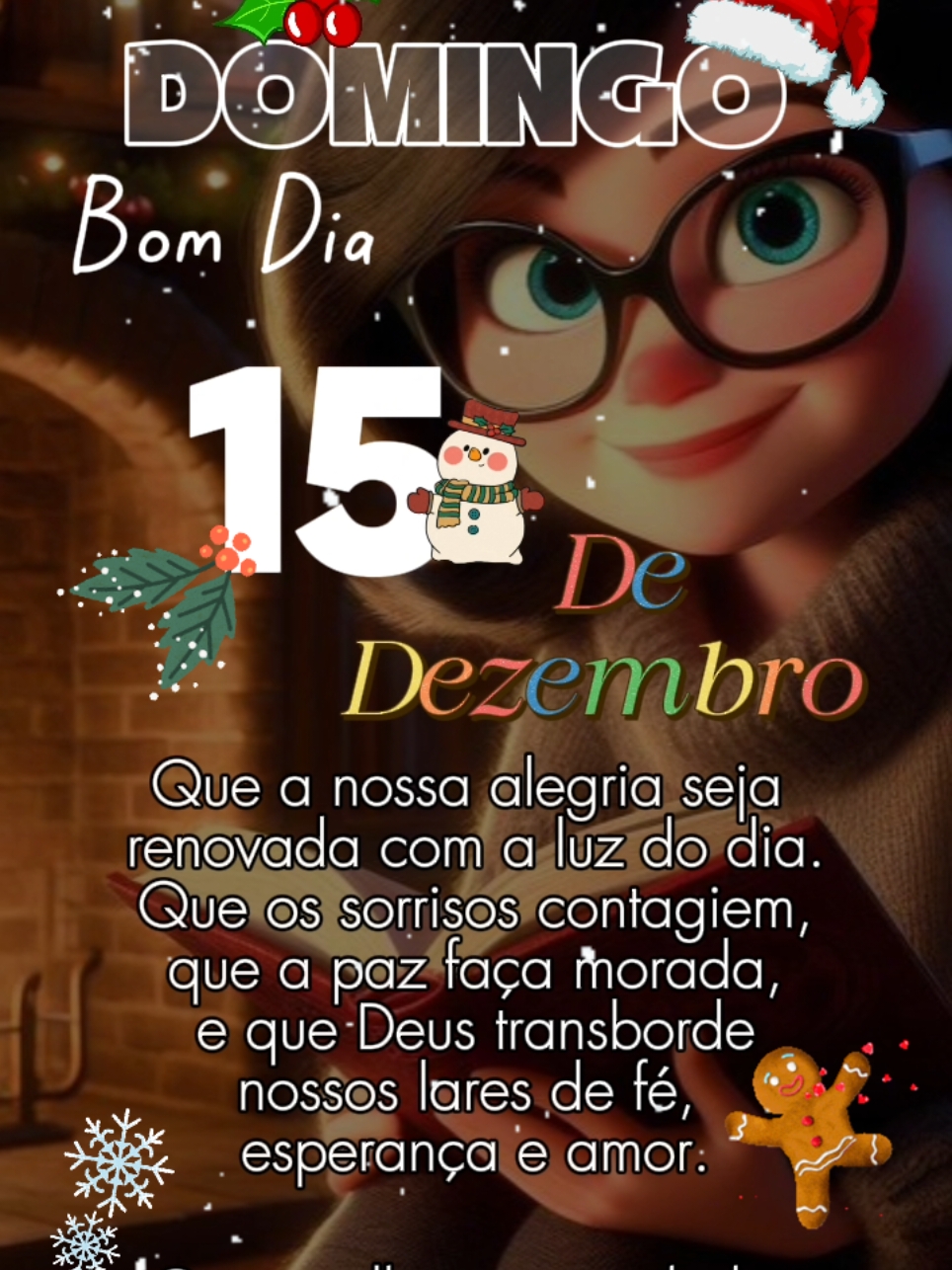 Bom dia, Domingo. 15 de Dezembro!  Que a nossa alegria seja  renovada com a luz do dia. Que os sorrisos contagiem, que a paz faça morada, e que Deus transborde nossos lares de fé,  esperança e amor. #InstaStory #CapCutMotivacional #CapCut 