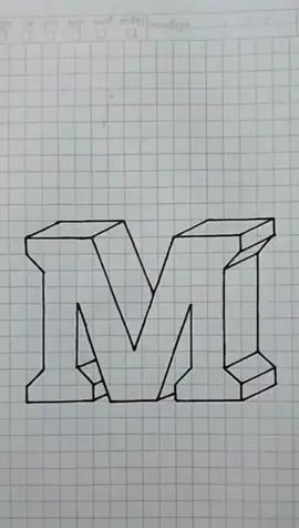 letra M 3D  #tutorial #lapiz #drawings #aprendeadibujar #dibujo #boceto #dibujorealista #drawings #dibujo #viral_video #phonk #100k #amigostiktok #arab #1millionaudition 