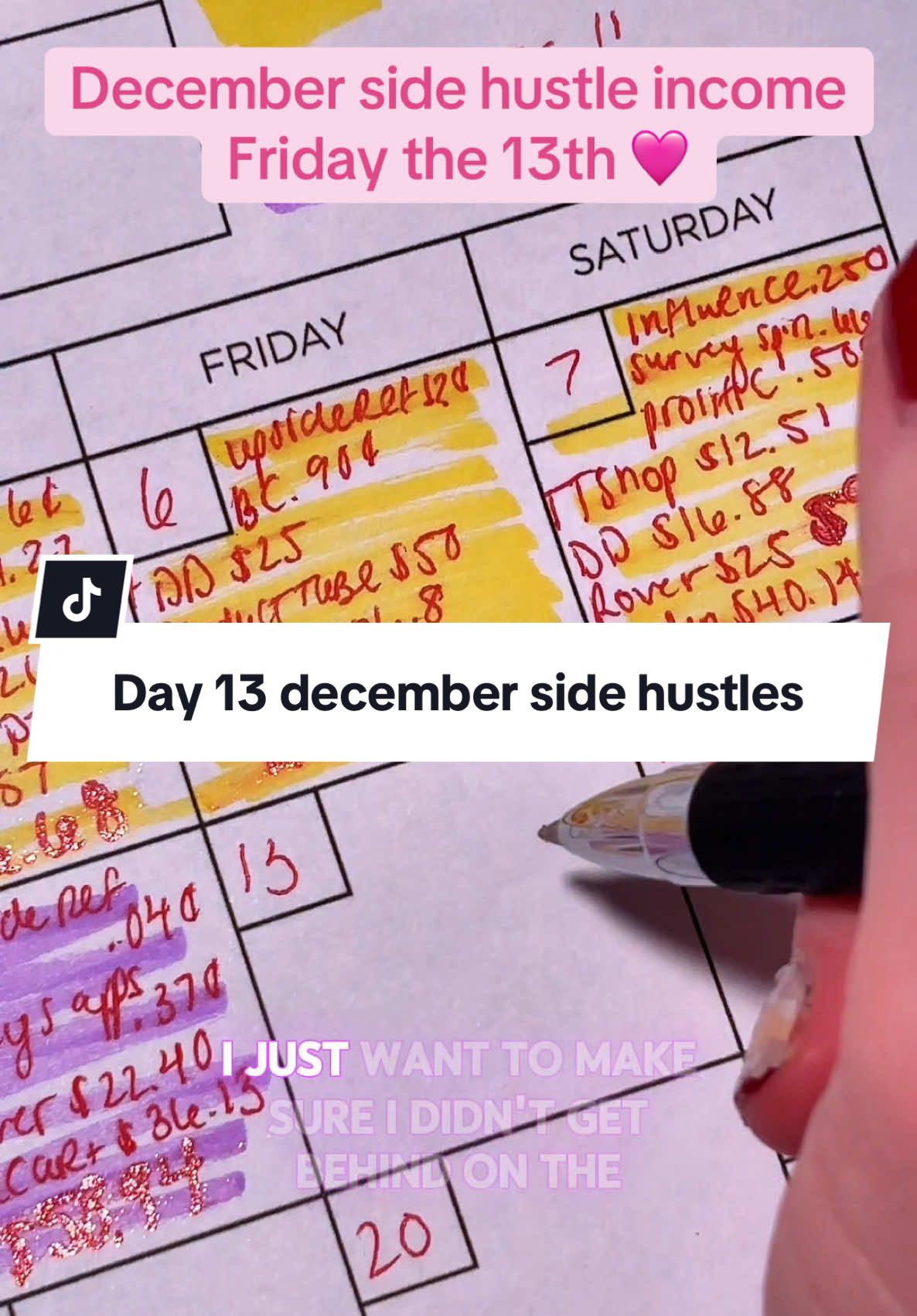 Part 13 | side hustle income december 🩷 See you guys monday for the weekend recap! #sidehustleincome #sidehustlerecap #sidehustles #rover #instacart #brandclub #TikTokShop 