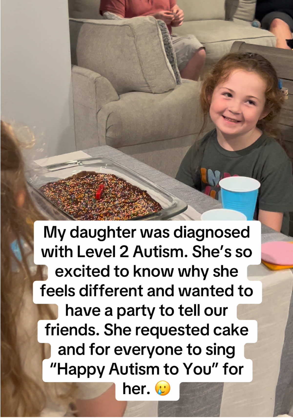 Her little face at the end… my baby felt so special! 🥲🥲🥲 #autismacceptance #autism #autismmom #asd #party #autismparty #acceptance #inclusion #friends #family