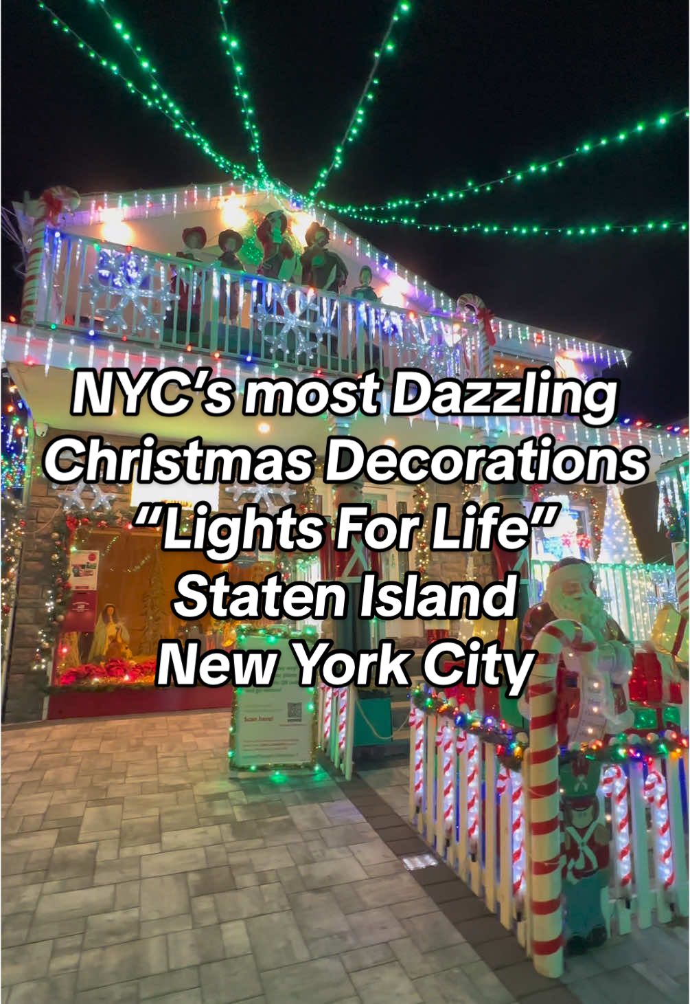 “Lights for Life” is one of the most beautifully decorated houses in Staten Island, a true testament to the magic of the holiday season. New York City is truly blessed to have incredible individuals like Joe DiMartino. His unwavering kindness and dedication inspire countless people, reminding us all of the true meaning of giving and community. Not only is he spreading joy and warmth, but he is also ensuring that the holiday spirit shines brighter each year, bringing smiles to faces young and old. Joe’s efforts are a beacon of hope and love, making the world a better place one light at a time. DiMartino has put this display together at his home for more than 20 years, honoring his late wife. 📍107 Sharrotts Road in Charleston. #thenycwalkingshow #lights4life #christmaslights #christmasdecor #newyorkcity #newyork #nyc #christmas #holidays #statenisland 