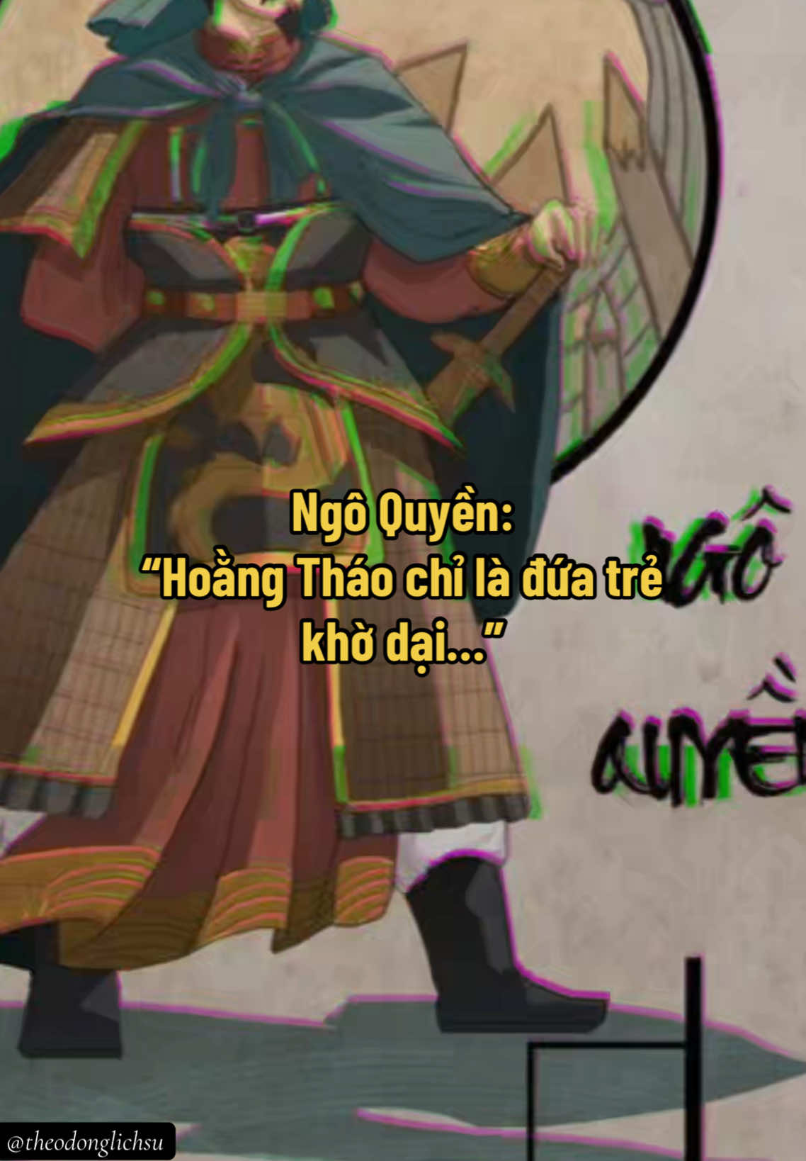 “Quyền nghe tin Hoằng Tháo sắp đến, bảo các tướng tá rằng: “Hoằng Tháo là đứa trẻ khờ dại, đem quân từ xa đến, quân lính còn mệt mỏi, lại nghe Công Tiễn đã chết, không có người làm nội ứng, đã mất vía trước rồi. Quân ta lấy sức còn khỏe địch với quân mệt mỏi, tất phá được. Nhưng bọn chúng có lợi ở chiến thuyền, ta không phòng bị trước thì thế được thua chưa biết ra sao” (Ngô Sỹ Liên và các sử thần thời Lê, Đại Việt sử kí toàn thư (bản dịch), NXB Khoa học Xã hội, Hà Nội, 1998, tr.203) #CapCut #theodonglichsu_vn #ngoquyen 