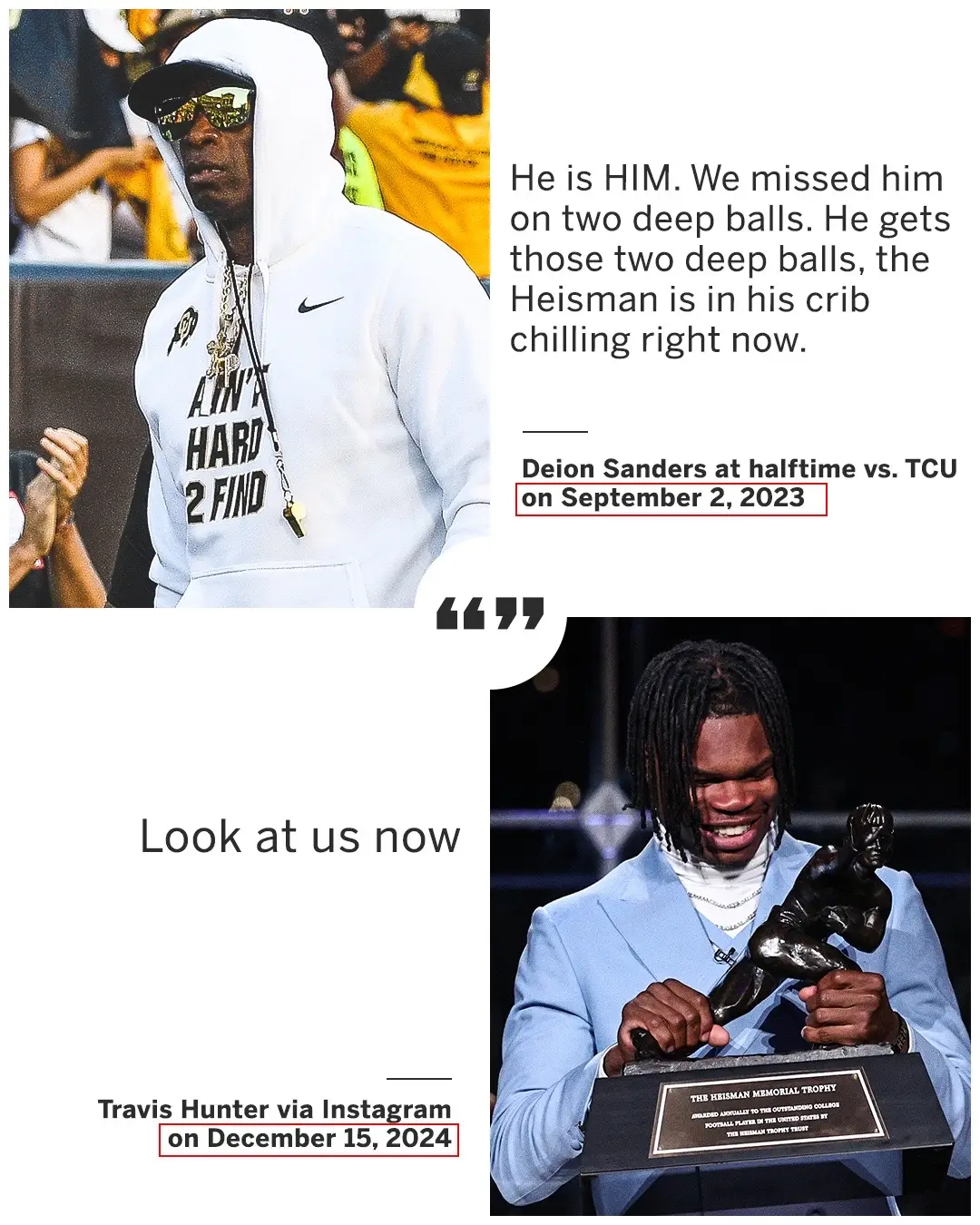 Spoke it into existence 🙌 (📸 allenkee/ESPN Images) #travishunter #Heisman #CollegeFootball #cfb #deionsanders 