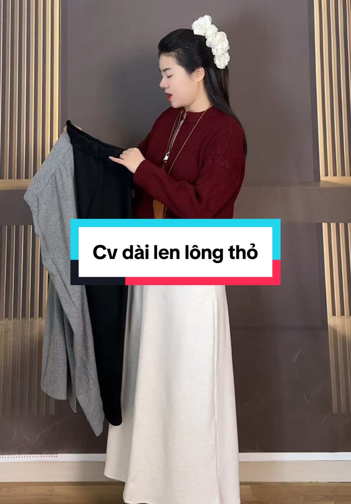 Chân váy len lông thỏ hack dáng #huynhchang00 #huynhchang #huynhchangreview 