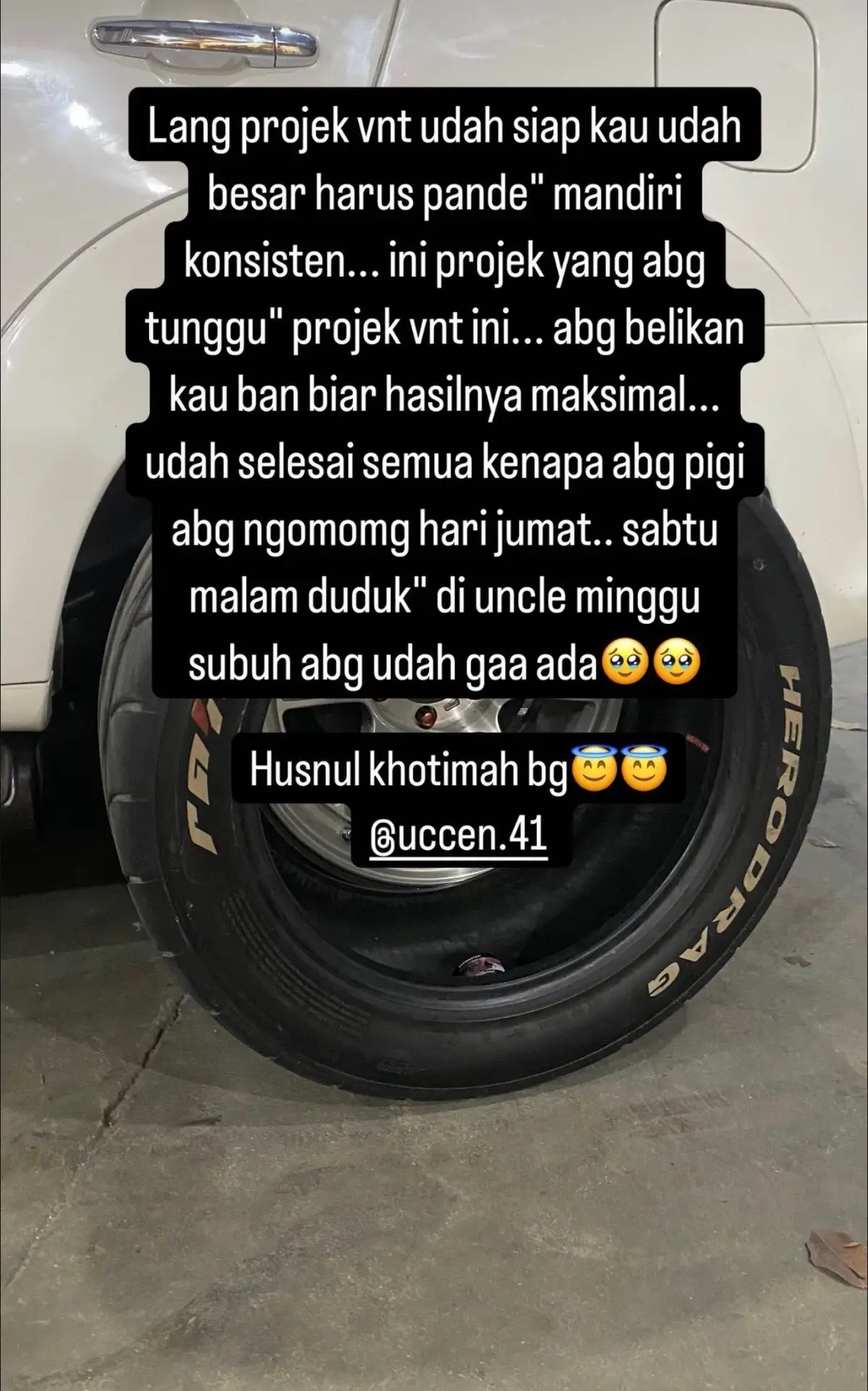 Terimakasih abgku udah sering nasihatin adekmu yang labil ini… projek yang abg tunggu” udah selesai projeknya abg udah gadak🥹🥹😭 @uccen.41 @chicken2gd  belakangan ini yang sering abg post vnt sampek post terakhir vnt🥹🥹