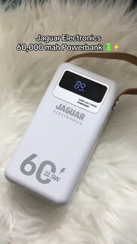 Jaguar Electronics 60,000 mah Powerbank 🔋⚡️ Super fast charge 🙌🏻 Available also in color black 🖤 - with built in cables (ios/type c)  - built in flashlight  - digital led display  di kana mamomroblema sa brownout whole day 🤗 #fyp #jaguarpowerbank #60000mah #jaguarelectronics #flashlight #builtincable #fastcharge #CapCut 