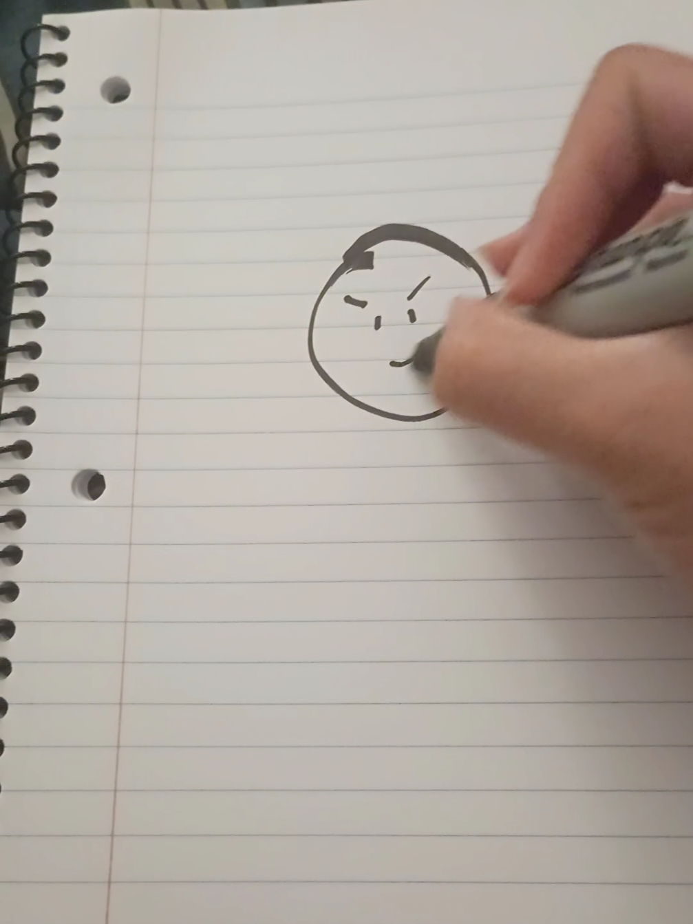 drawing a baddie boy stick figure in my notebook