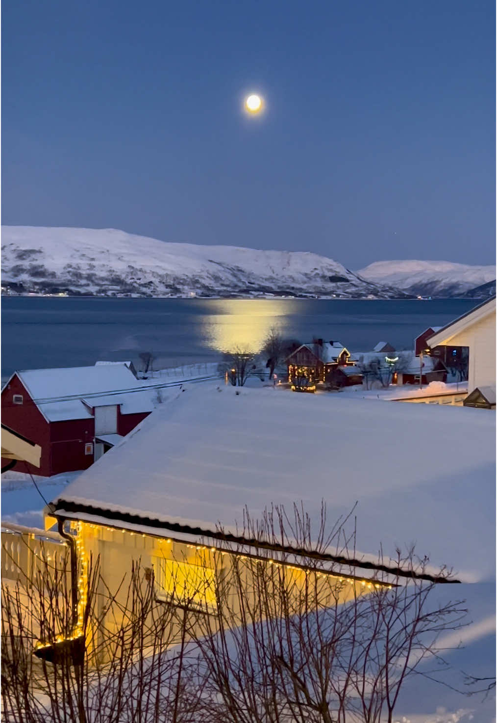 Good morning Norway 🇳🇴 🌕 sunday morning 🥶 . . . . #sunday #morning #norway #moon #moonlight #fyp #view #norge #viral_video #arctic #place #vibes 