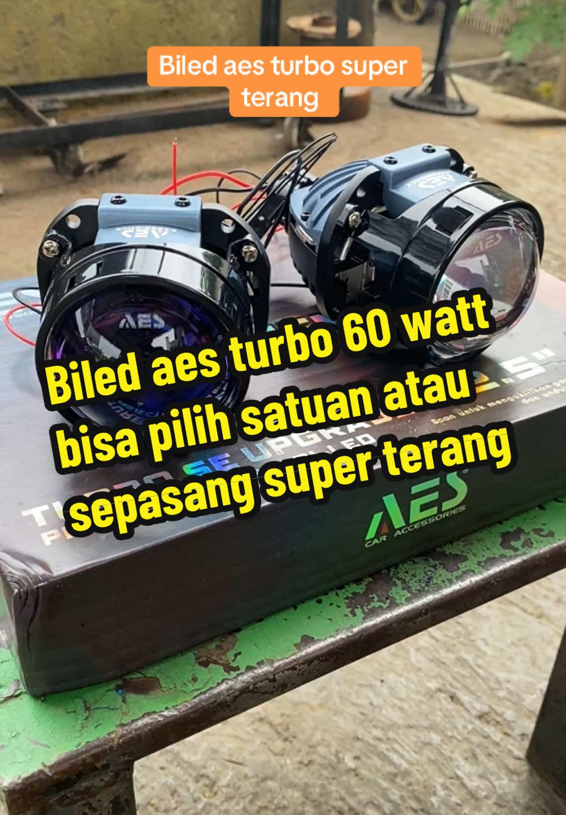 Biled aes turbo experience 2,5 inc 60 watt super terang#biled satuan dan sepasang tingggal pilih#paket lengkap atau biled saja tersedia pilihannya#biled super terang menembus kabut dan hujan #biled aes turbo