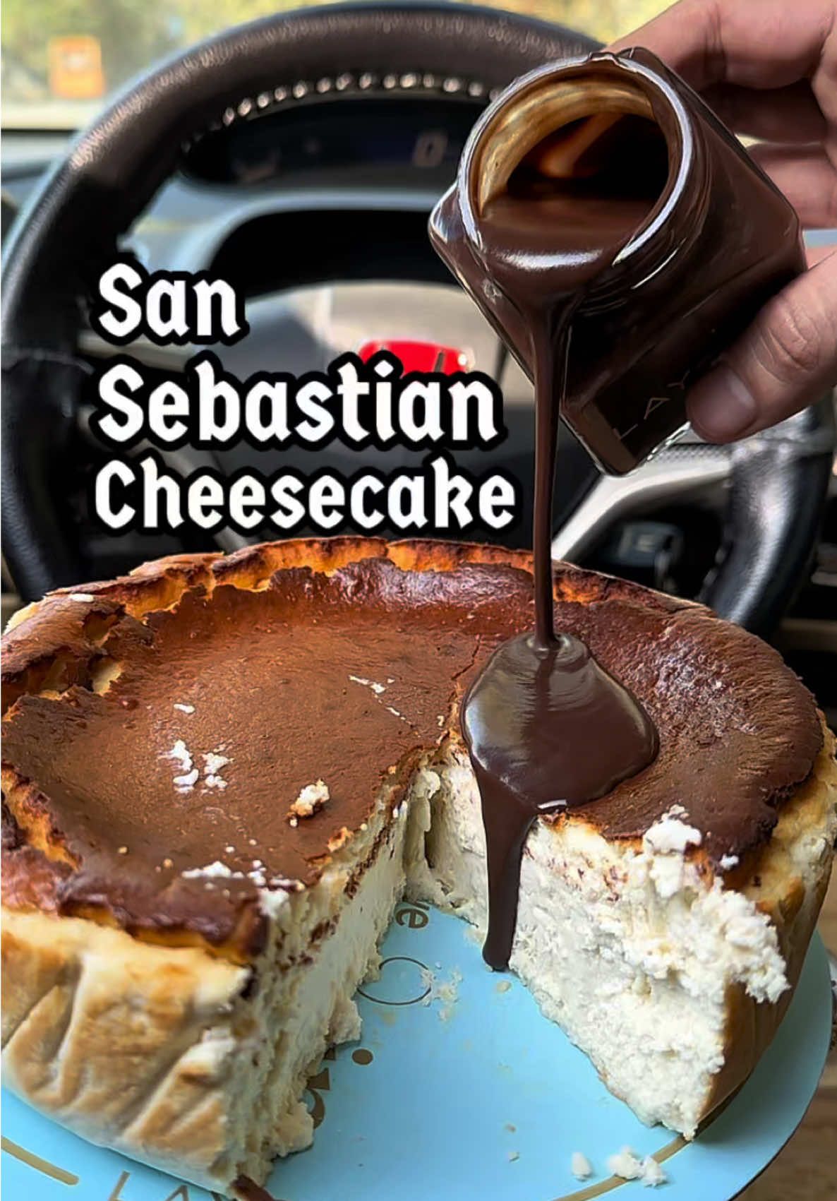 San Sebastian Cheesecake 😍🫰🏻 By layers.bakeshop  Can definitely say this is one of the best cheesecake u can find. Price: 3600/- for Cake and 400/- for sauce (Chocolate or Strawberry) It tastes better without sauce.