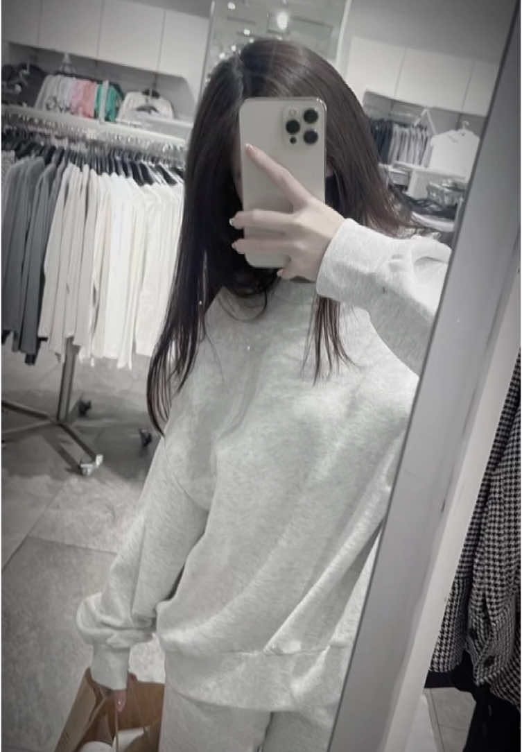 #CapCut áo nỉ dài xám trơn#xuhuong #vairal #aomuadong #sweater #aoni 