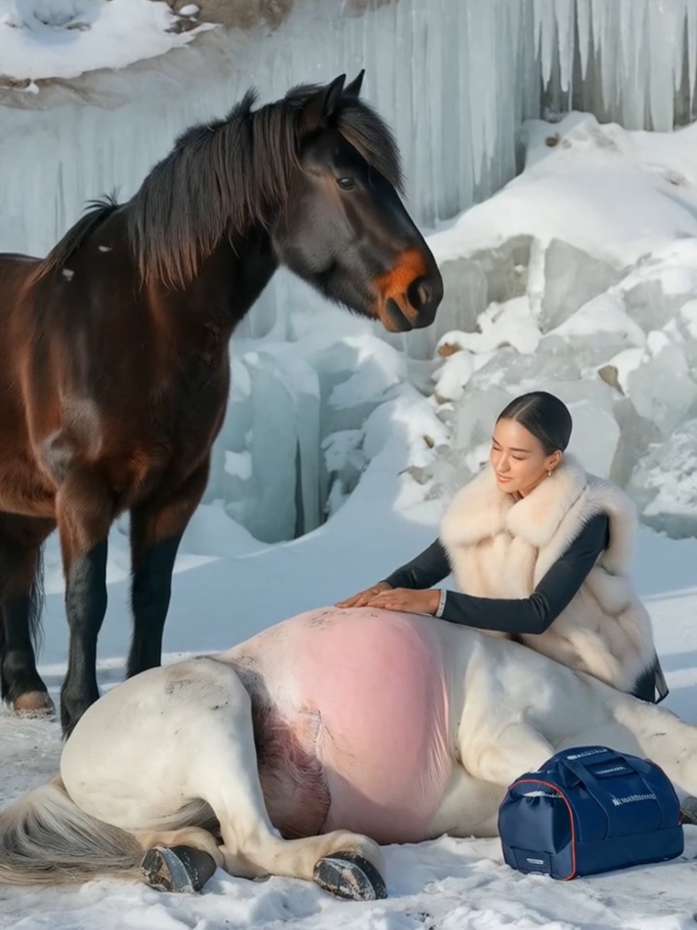 A touching story about a horse looking for help#animals #ai #BabyDolphin #BabyDolphin #hours 