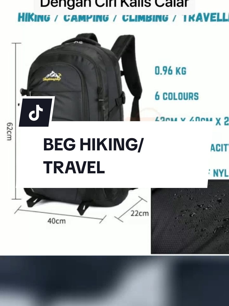 Hanya RM63.70 untuk 60L Premium Travel Bagpack Waterproof Backpack Hiking Bag Pack Travel Beg Galas Belakang Beg Hiking Backpack Camping Bag Adjustable Bags! Jangan ketinggalan! Ketik pautan di bawah #beghiking #travelbackpack #waterproofbackpack #hikingbag #beggalasbelakang 