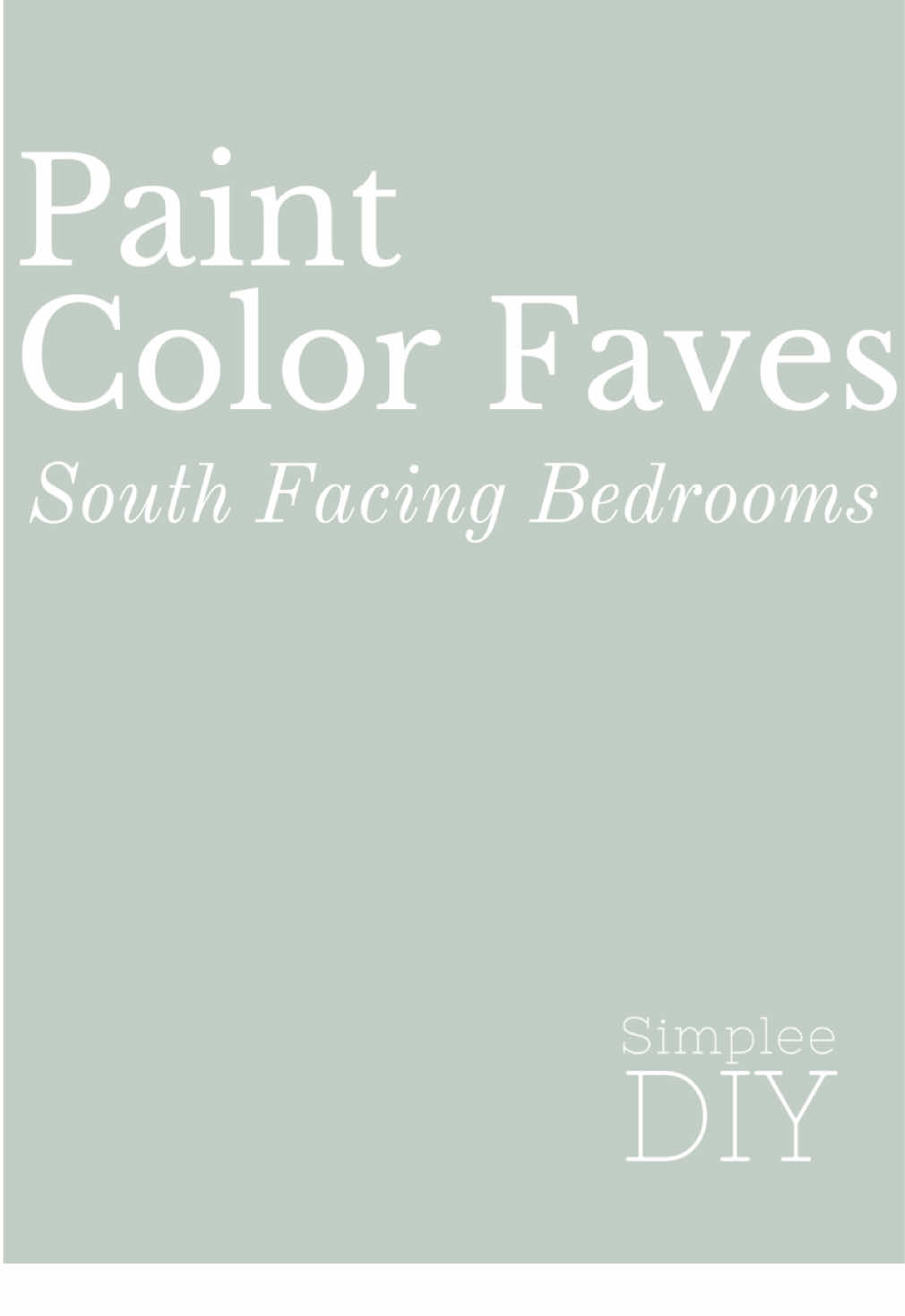 Here are 3 paint colors that look fabulous in south-facing rooms: 1️⃣ SW Rainwashed is a soft, refreshing blue-green with a hint of gray that feels light and airy. Its cool undertones balance the warm, golden sunlight in south-facing rooms, creating a calm and relaxing vibe. 2️⃣ SW Quietude leans slightly deeper than Rainwashed, with more pronounced green-gray tones. It has a soothing presence that works beautifully in south-facing bedrooms where sunlight enhances its soft, muted depth.  3️⃣SW Silvermist  is a soft, muted blue-gray with a touch of green that feels elegant and understated. Its cool tones complement the warm sunlight in south-facing rooms, creating a perfectly balanced and relaxing atmosphere. ♥️Looking for more paint color advice? Follow Simplee DIY.  #paintcolors #paintcolor #interiorpaint #interiorpainting #wallpaint #wallpainting #sherwinwilliamspaint #sherwinwilliams #swcolorlove 